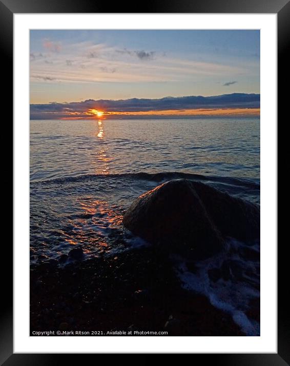 Sunset reflections  Framed Mounted Print by Mark Ritson