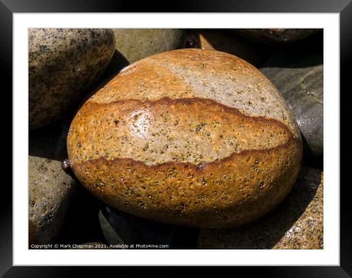 Patterned beach pebble, Isle of Skye, Scotland Framed Mounted Print by Photimageon UK