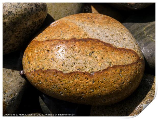 Patterned beach pebble, Isle of Skye, Scotland Print by Photimageon UK