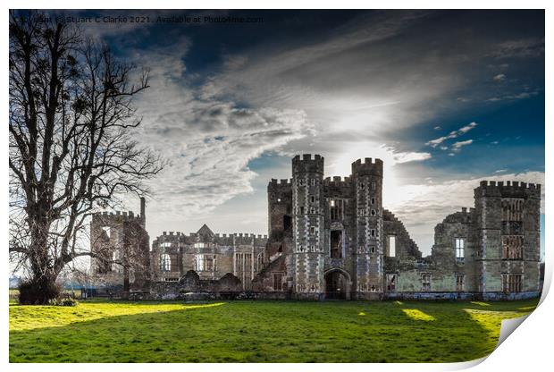 Cowdray House ruins Print by Stuart C Clarke