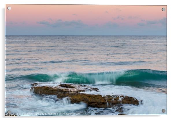 Coastal Sunset Northumberland Acrylic by Heidi Stewart