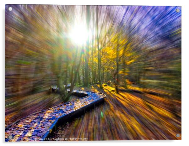 Enchanting Autumn Pathway Acrylic by Simon Marlow