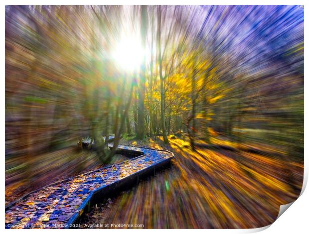 Enchanting Autumn Pathway Print by Simon Marlow