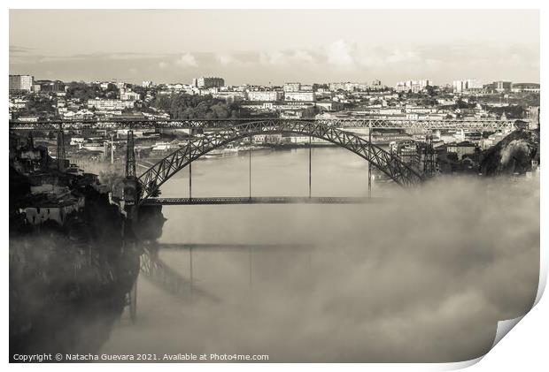 Misty bridge Print by Natacha Guevara