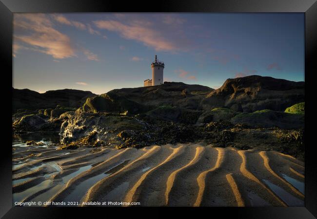 Elie lighthouse, fife, scotland at sunset Framed Print by Scotland's Scenery