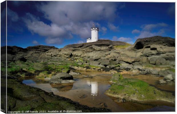 Elie lighthouse reflections. Canvas Print by Scotland's Scenery