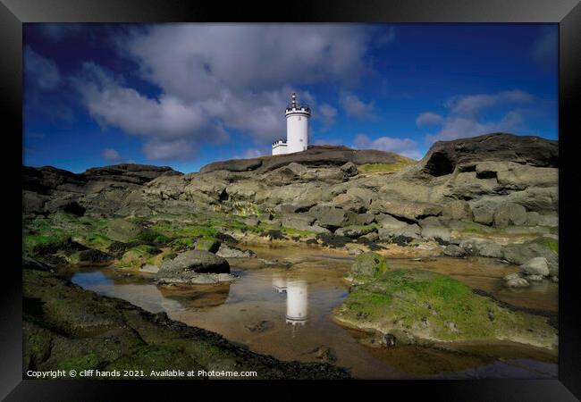 Elie lighthouse reflections. Framed Print by Scotland's Scenery