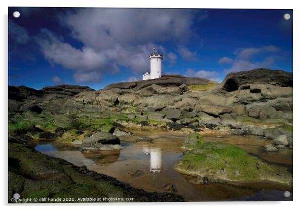 Elie lighthouse reflections. Acrylic by Scotland's Scenery