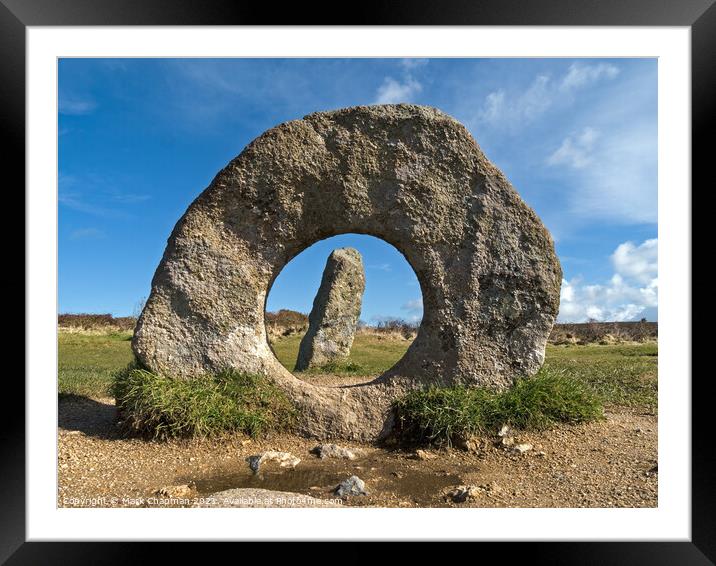 Men an Tol standing stones, Cornwall Framed Mounted Print by Photimageon UK
