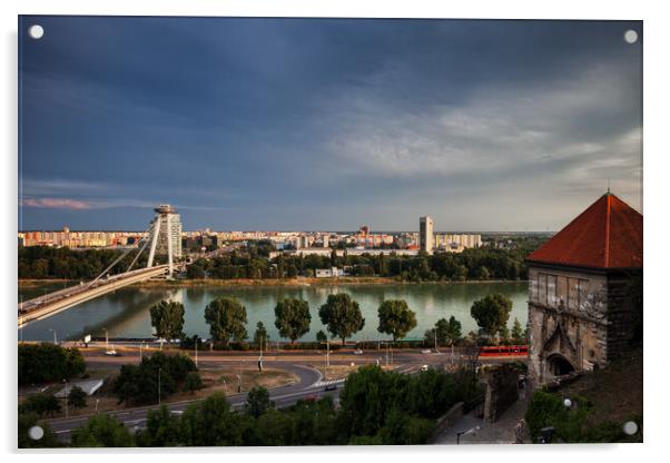 Bratislava Capital City Skyline in Slovakia Acrylic by Artur Bogacki
