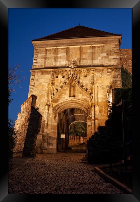 Sigismund Gate to Bratislava Castle at Night Framed Print by Artur Bogacki