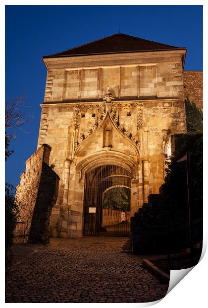 Sigismund Gate to Bratislava Castle at Night Print by Artur Bogacki