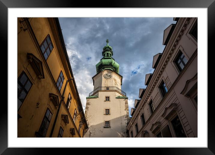 Michael Tower in Old Town of Bratislava Framed Mounted Print by Artur Bogacki