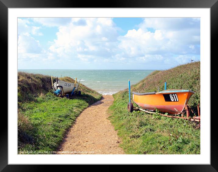 Down to the sea at Brook Bay on the Isle of Wight. Framed Mounted Print by john hill