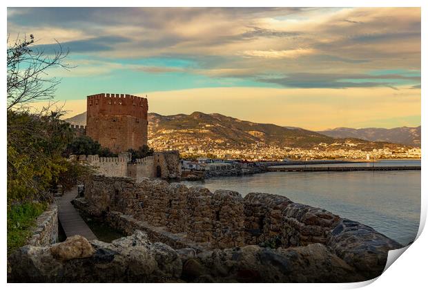 Fortress in the city of Alanya. Print by Sergey Fedoskin