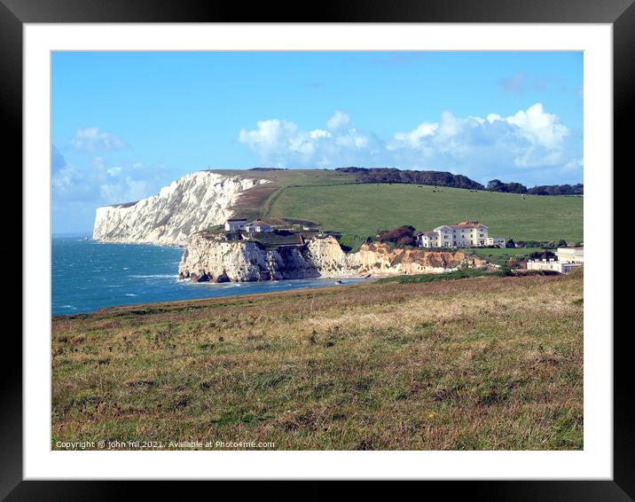  Coastal path at Freshwater Bay on the Isle of Wight. Framed Mounted Print by john hill