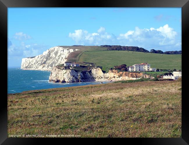  Coastal path at Freshwater Bay on the Isle of Wight. Framed Print by john hill