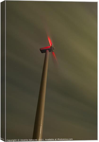 Windmill at night Canvas Print by Vicente Sargues