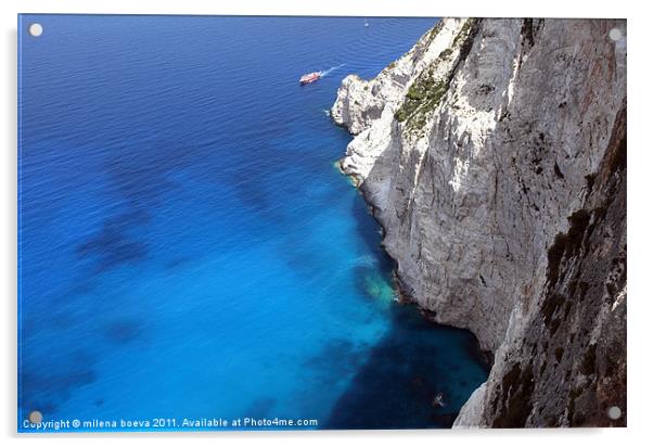 cliffs in zakynthos island,greece Acrylic by milena boeva