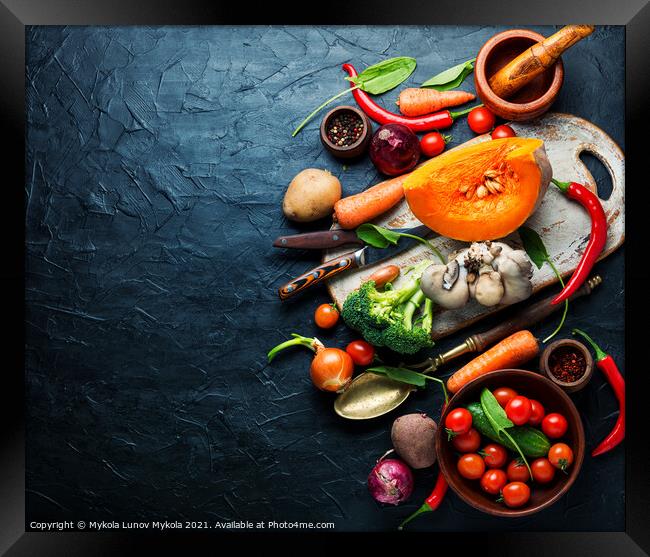 Big set of fresh vegetables Framed Print by Mykola Lunov Mykola