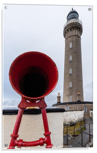Fog Horn at Ardnamurchan Lighthouse Acrylic by George Robertson