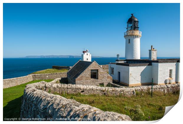 The Lighthouse at Dunnet Head Print by George Robertson