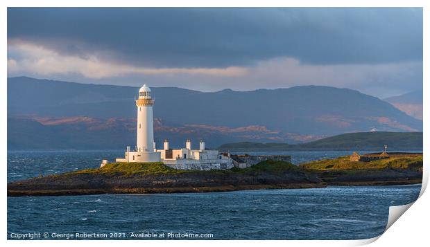 Eilean Musdile Lighthouse Print by George Robertson