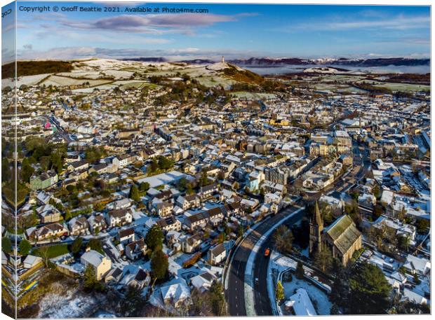 Ulverston town, Cumbria a birds eye view from abov Canvas Print by Geoff Beattie