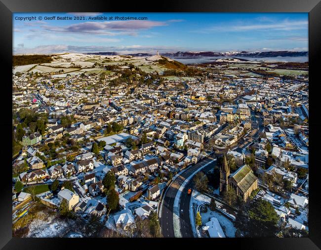 Ulverston town, Cumbria a birds eye view from abov Framed Print by Geoff Beattie