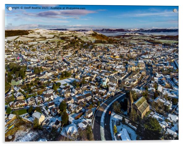 Ulverston town, Cumbria a birds eye view from abov Acrylic by Geoff Beattie