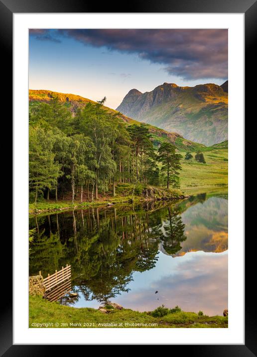 Blea Tarn Reflections Framed Mounted Print by Jim Monk