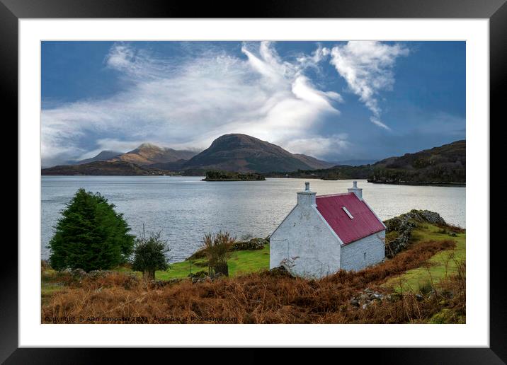 Loch View Cottage Framed Mounted Print by Alan Simpson
