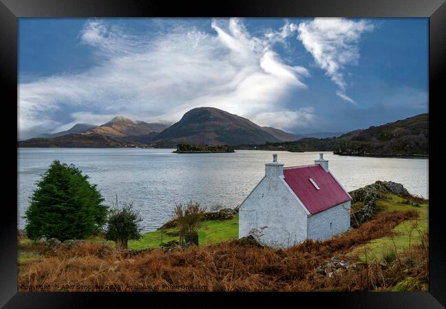 Loch View Cottage Framed Print by Alan Simpson