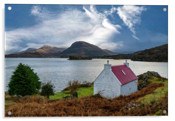 Loch View Cottage Acrylic by Alan Simpson