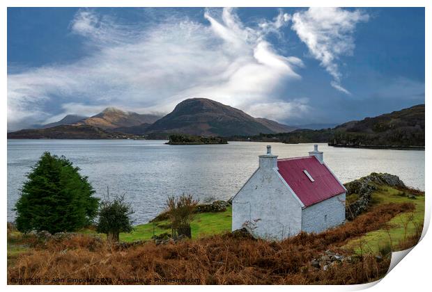 Loch View Cottage Print by Alan Simpson