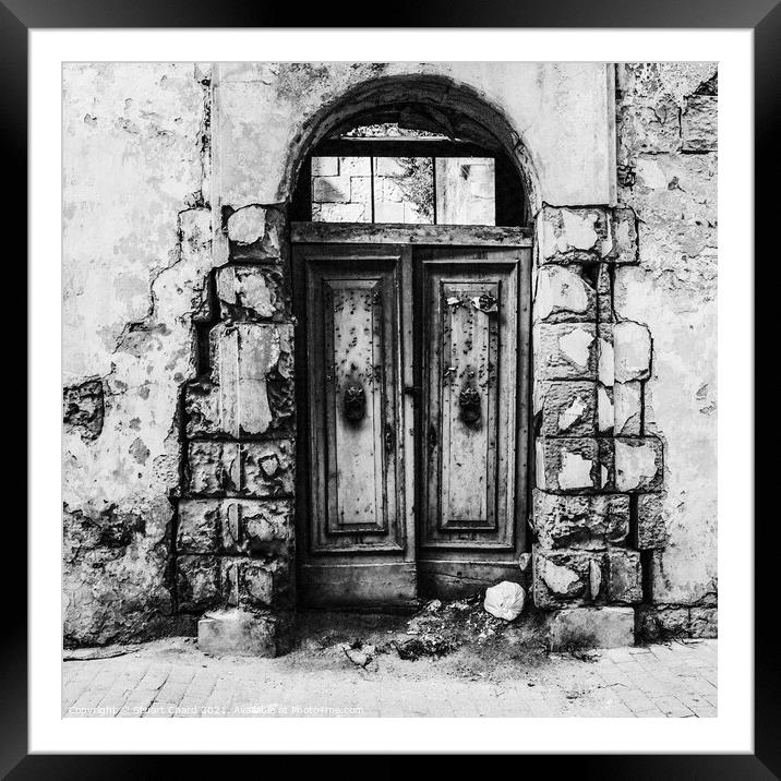 Old door on Malta Framed Mounted Print by Travel and Pixels 