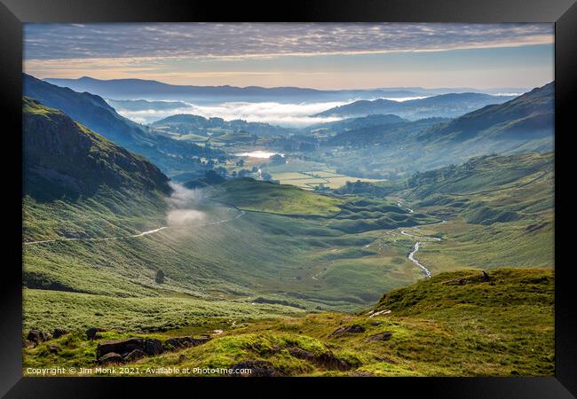 Wrynose Pass, Lake District Framed Print by Jim Monk
