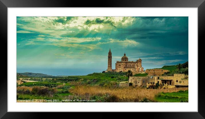 Church in scenic landscape on the island of Gozo,  Framed Mounted Print by Travel and Pixels 