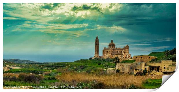 Church in scenic landscape on the island of Gozo,  Print by Travel and Pixels 