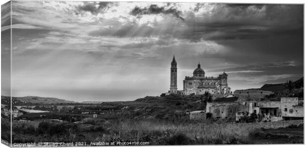 Church in scenic landscape on the island of Gozo,  Canvas Print by Travel and Pixels 