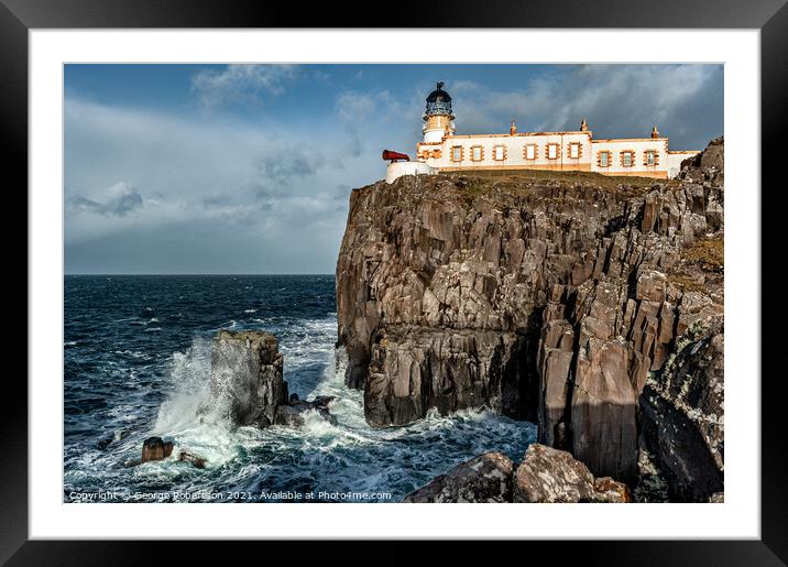 Neist Point Lighthouse, Skye Framed Mounted Print by George Robertson