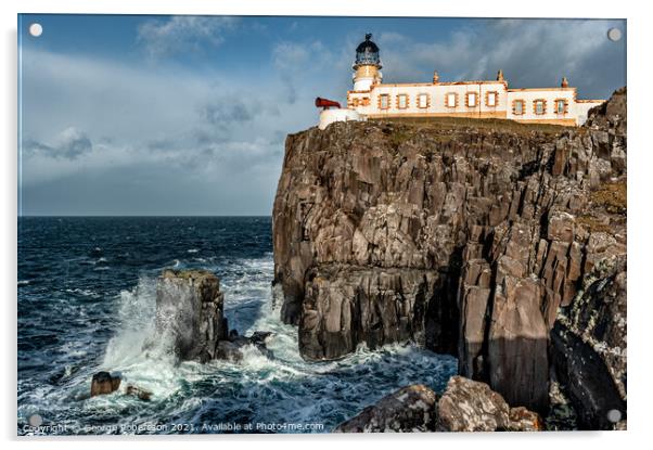 Neist Point Lighthouse, Skye Acrylic by George Robertson