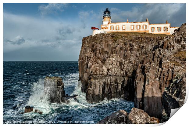 Neist Point Lighthouse, Skye Print by George Robertson