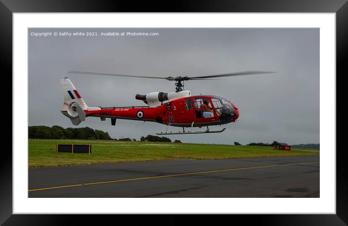 Gazelle helicopter Framed Mounted Print by kathy white