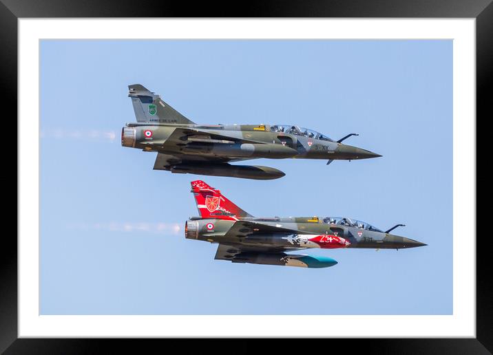 French Air Force Mirage 2000D pair Framed Mounted Print by Jason Wells