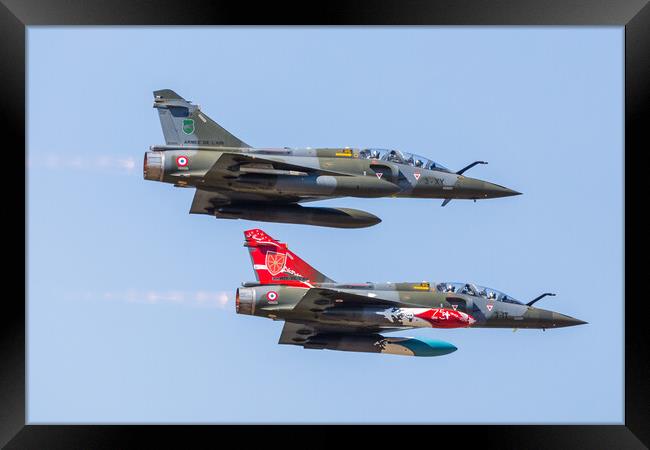 French Air Force Mirage 2000D pair Framed Print by Jason Wells
