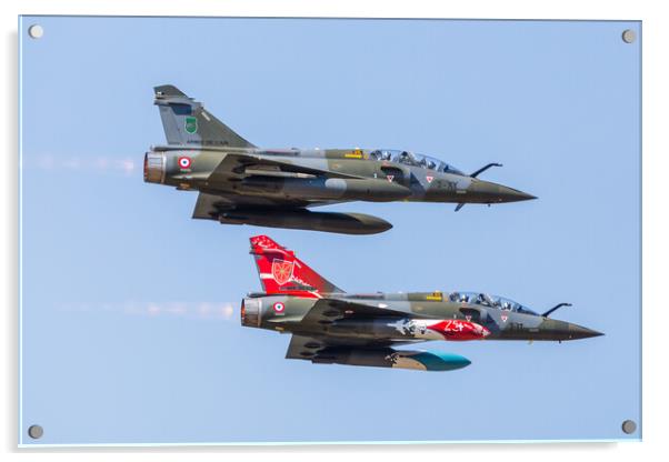 French Air Force Mirage 2000D pair Acrylic by Jason Wells