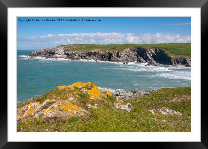 Porth Joke beach, Cornwall Framed Mounted Print by Andrew Kearton