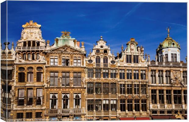 Flemish Architecture in The Grand Place Brussels Canvas Print by Mark Sunderland