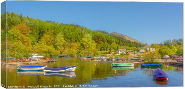 Boats At Anchor At Balmaha On Loch Lomond Canvas Print by Tylie Duff Photo Art